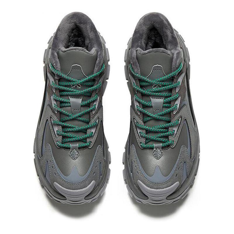 Anta Comfortable Plush Non-Slip Warm Mid-Top Casual Shoes Women Casual Shoes Gray 122448987-2