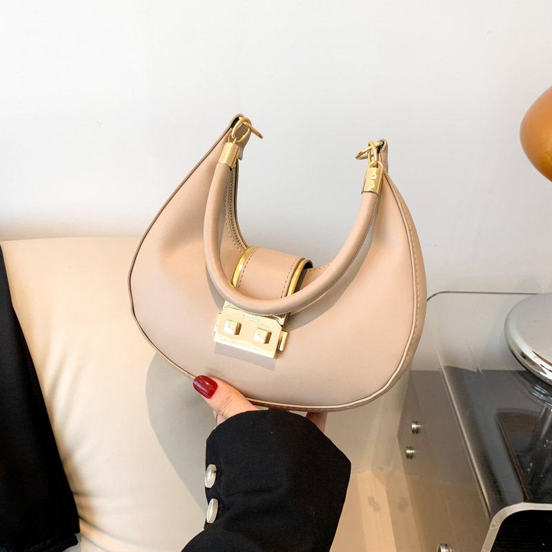 Underarm Bag Women'S Handbag Fashion Shoulder Bag Textured Hardware Underarm Bag Crescent Bag Tide