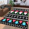 Christmas Themed Carpet with Santa, Snowflakes, Gifts and Hearts Suitable for use as an anti-slip for living room bedroom sofas