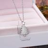 Pavé Set Christmas Tree Pendant Necklace with Star Top Festive Sparkling Jewelry for Women