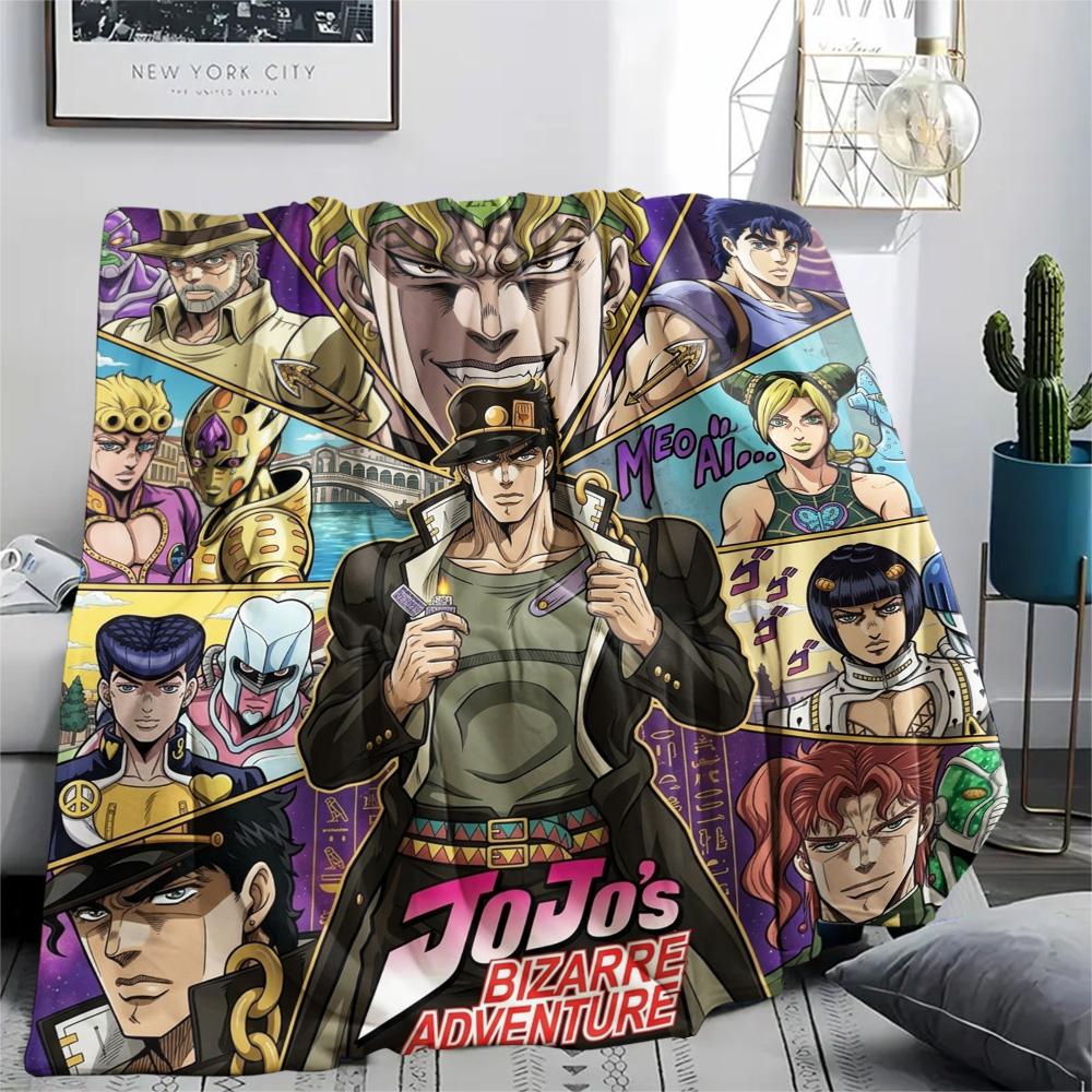 1 Stück Jojo's Bizarre Adventure Gemusterte Flanelldecke Geeignet für Alle Jahreszeiten Für Heimdekoration Wärme Und Komfort Geschenke Weihnachtsgeschenk