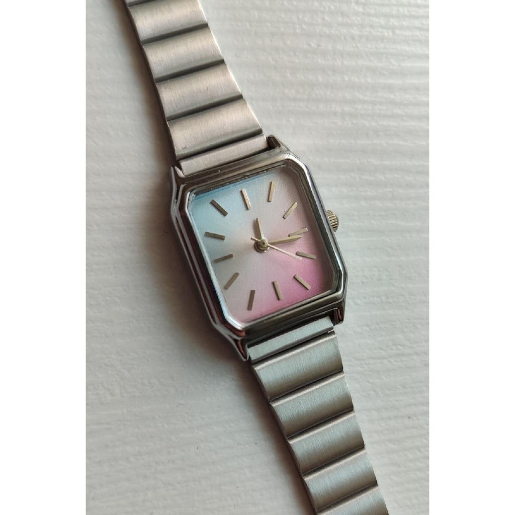 Women's Wristwatch New Fashion Vintage Metal Block Cord Gold Wristwatch