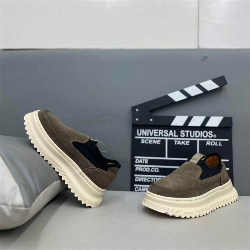 Autumn new breathable leather thick-soled comfortable lace-up casual board shoes cr