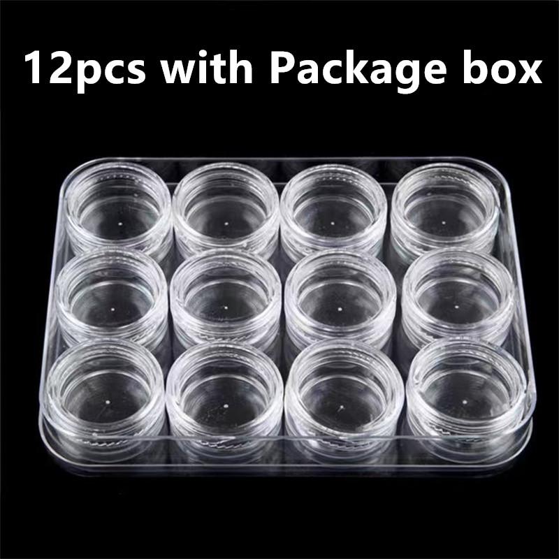 

12 шт./коробка Мини Пустая Пластиковая Бутылка Ювелирные Изделия Бисер Многоразовые Бутылки Косметический Контейнер Банки для Хранения Коробка Хранение Сухих Цветов для Ногтей