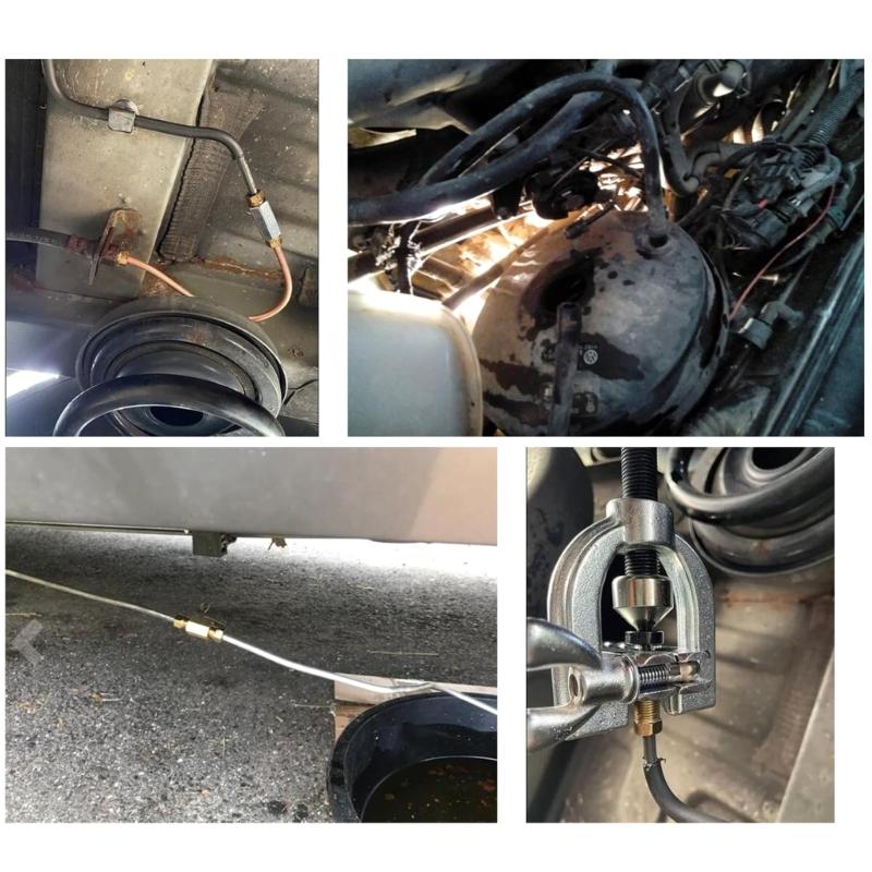 3/8"-24 Threads Brake Line Fitting for 3/16" Brake Line Tube Copper Brake Pipe Connectors 1 Union and 2 Nuts Auto Part