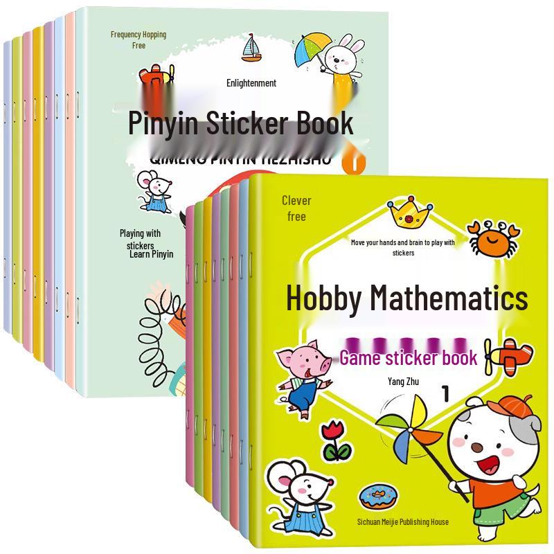 Pinyin Sticker Book Set: 8 Volumes for Young Children to Learn Chinese Pinyin Alphabet with Stickers, Ages 2-3+