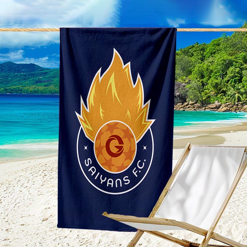 Flame Soccer Emblem Printed Beach Towel, Super Soft Microfiber, Perfect Gift Birthday, for Pool, Beach, Travel, for family and friends