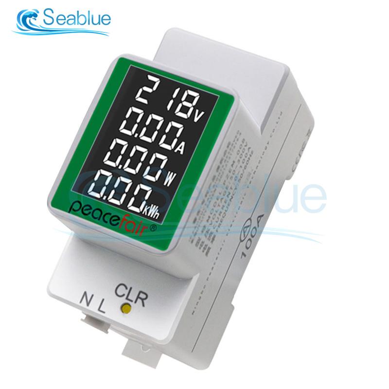 AC50-300V/100A Voltage And Current Test Meter Tester AC Digital Display Multi-function Rail Meter
