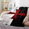 Chevalier Templier Croisé Dessin Animé Couverture Douce en Flanelle pour Lits Chambre Canapé Pique-nique, Couverture Jetée pour Couvrir Cadeau Extérieur