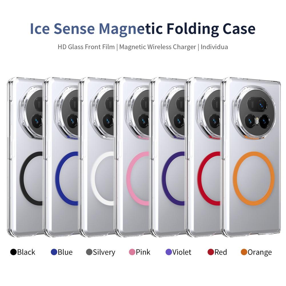 Metal Camera Edge Buttons Magnet Adsorption Tempered Glass Protect Case For Honor Magic V 5 V5 MAGIC V3 Camera Protection Cover