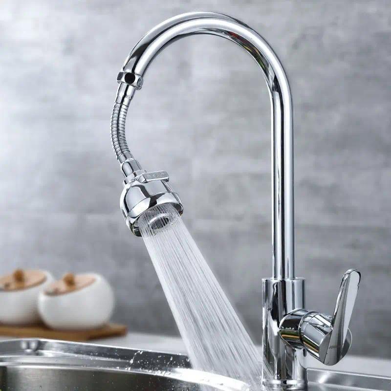 

1 шт. 2-режимный удлинитель для крана, вращающийся на 360°, насадка для крана, распылитель для кухонной раковины, адаптер для экономии воды в ванной комнате серебряный