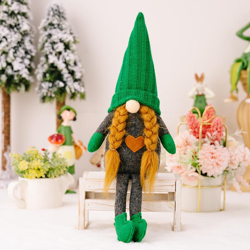 

Whimsical Green Knitted Hanging Leg Doll Featuring Various Beard Colors For Holiday Fun Green Knit Hat Orange Female