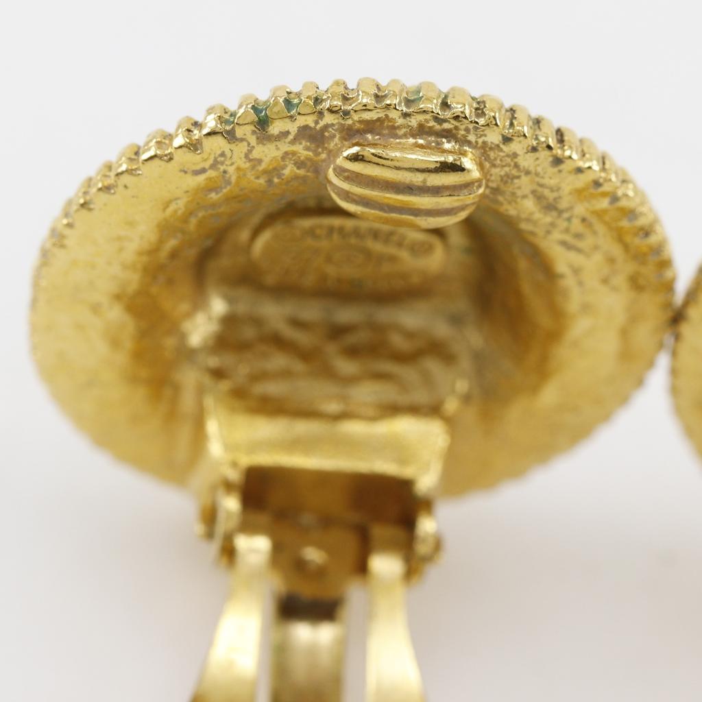 CHANEL COCO Mark Earring vintage Plated Gold 16.6g Women Used