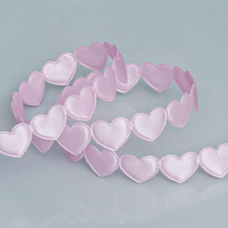 Elegant 1.5cm Heart Polyester Ribbon Flower Ribbon Decorative Materials Peach Heart Ribbon Accessories Gift Boxes Packaging Ribbons Home Decoration