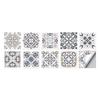 10-Pack European Style Floral Tile Wall Stickers for Living Room and Bathroom - Self-Adhesive PVC Crystal Film