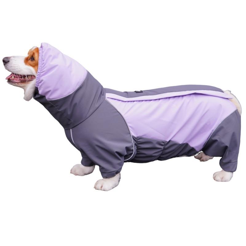 Reflective Hooded Raincoat Medium Corgi Dogs Waterproof Short Sleeve Pet Rainwear All