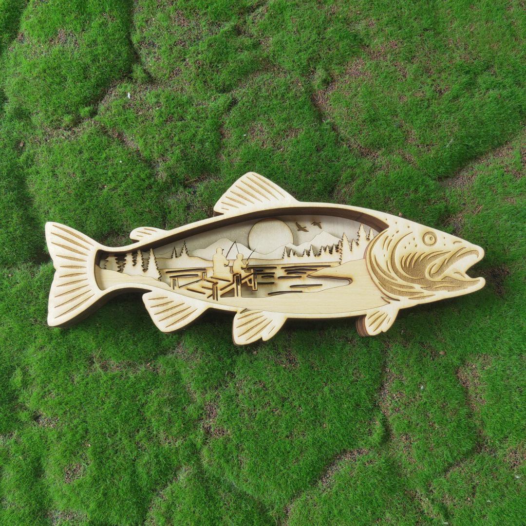 Artistic Wooden Animal Carvings: Home Desktop Multi-layer Ornaments