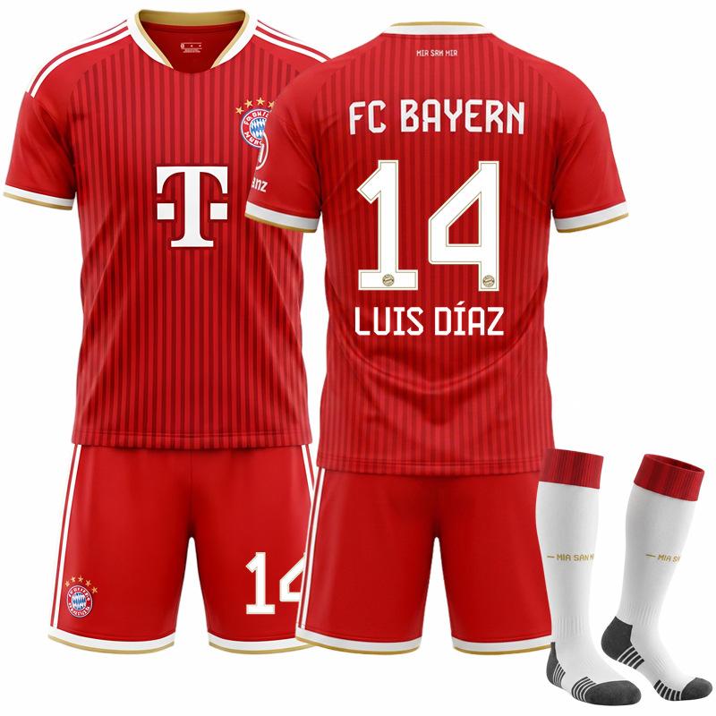 2627 dres fotbalová uniforma 10 Musiala 9 Kane sportovní Bayern domácí Ne. 17 Sada dresů Olise