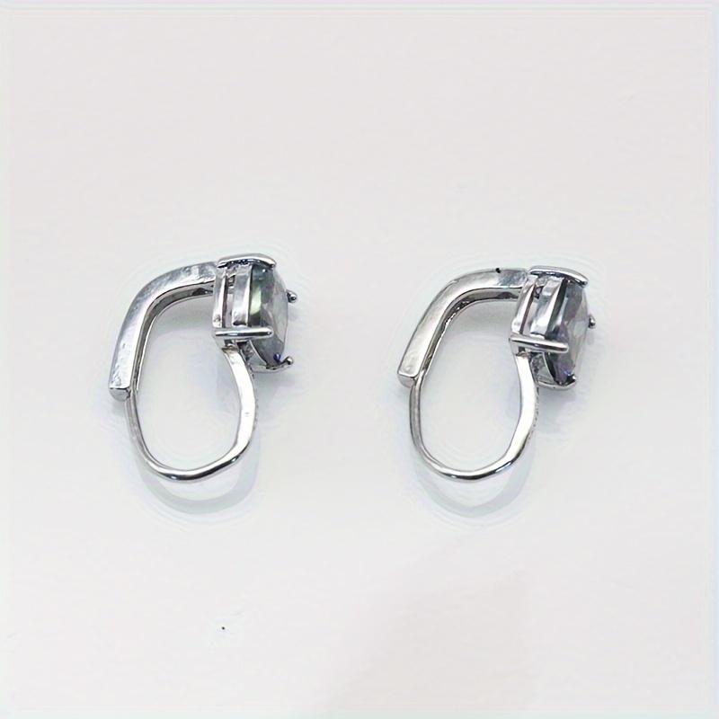 Exquisitely Crafted Quadrate Earrings Inlaid Artificial Zircon And Rhinestones Fashionable Hoop Earrings For Women Daily And Party Decor