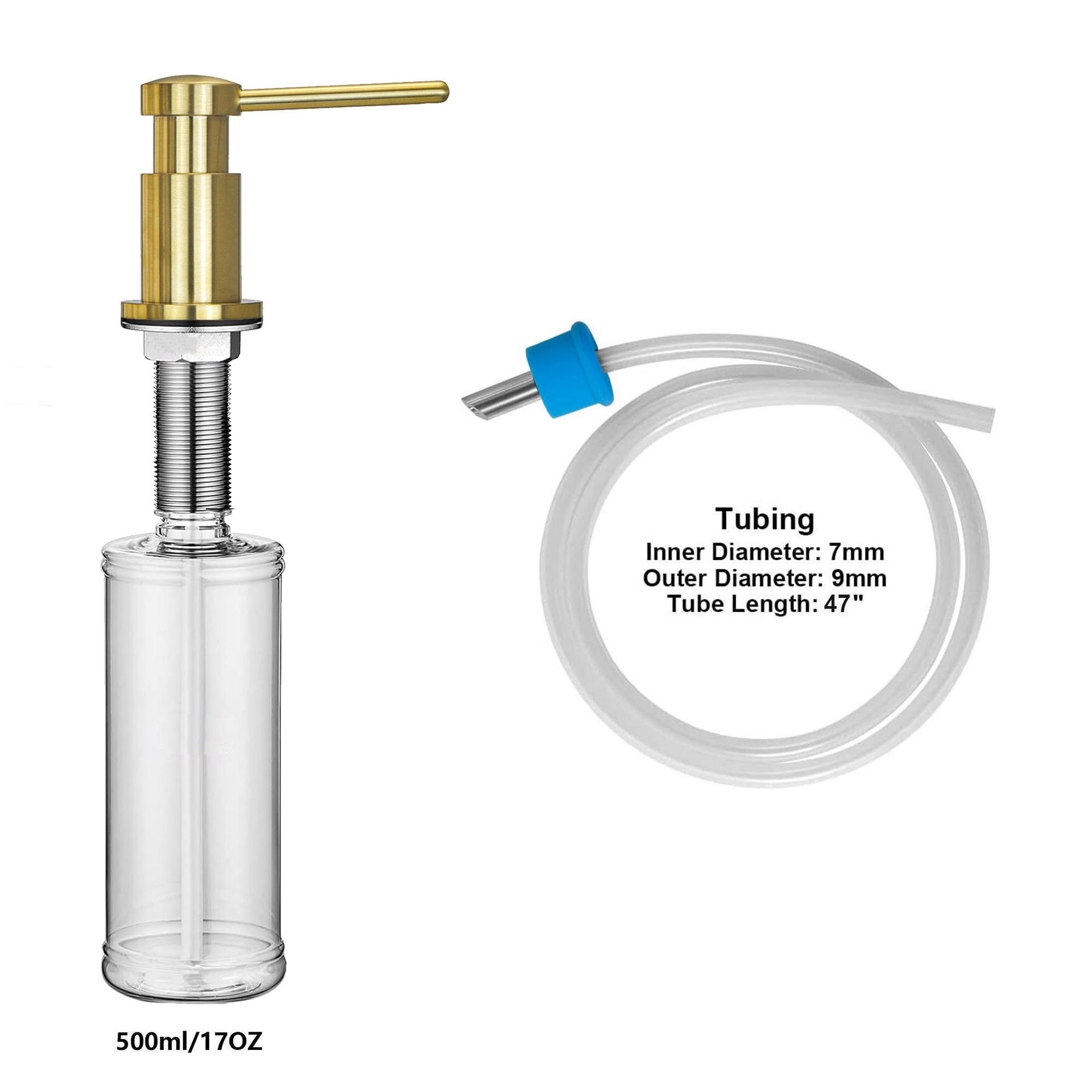 Large Capacity American Style Kitchen Sink with Copper Soap Dispenser & 120mm Extended Silicone Tube