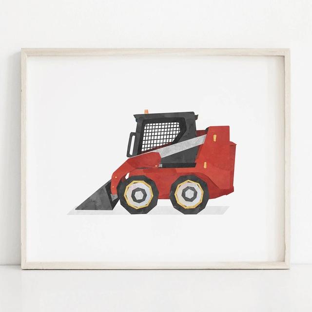 Nordic Style Engineering Vehicle Canvas Art Paintings Watercolor Poster and Prints Nursery Wall Art Picture for Home Decoration No Frame