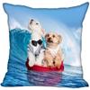 Față de pernă cu fermoar invizibil Funny Dog Animal Home Decor Satin
