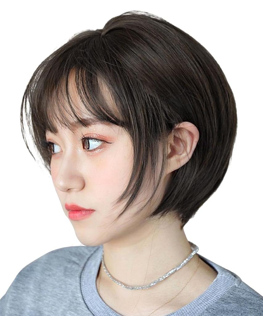 ORSUNCER Short Black Short Full Heat Small Face Neat and Everyday Women Wig, Hair, Bob, Wig, Ladies, Smooth, Natural, Resistant, Effect, Cute,