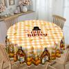 1 Herbst Thanksgiving Polyester Tischdecke Cartoon Truthahn, Kürbis und Sonnenblumenmuster, Rechteckige Tischdecke