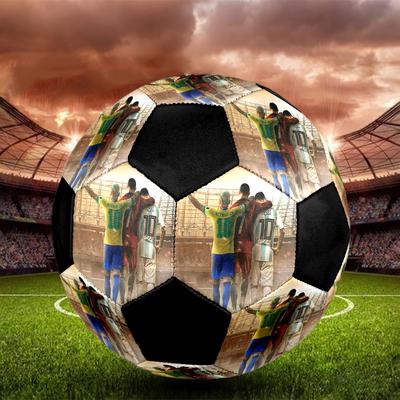 Football Stars Soccer Ball Colorful All Ages Machine Stitched PVC Competition Ready Durable High-Bounce.SIZE5