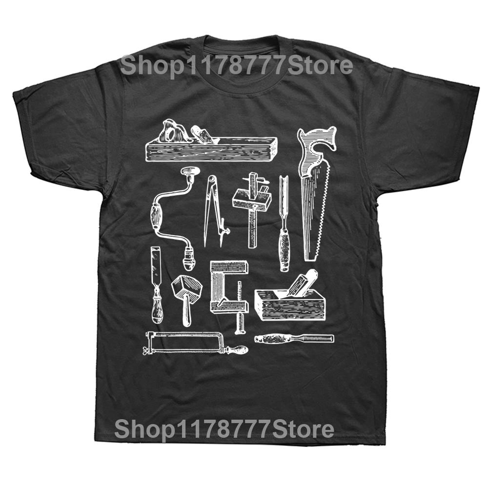 

Новинка Деревообрабатывающие Инструменты Плотники Деревообработчики Футболки Уличная Одежда Короткий Рукав Подарки на День Рождения Летняя Футболка Мужская Одежда XXXXXL чёрный