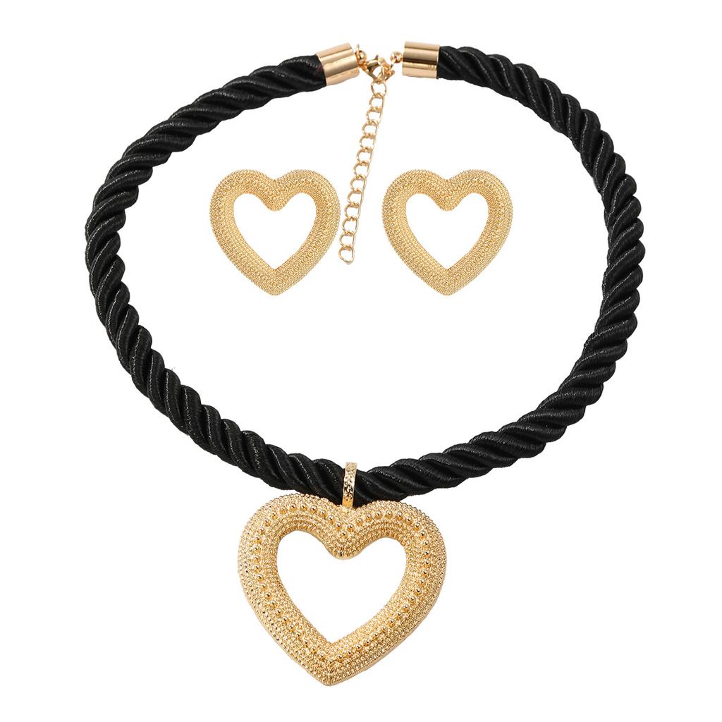 Heart Pendant Woven Twist Necklace for Women Jewelry Gift Holiday Party Wear Accessory