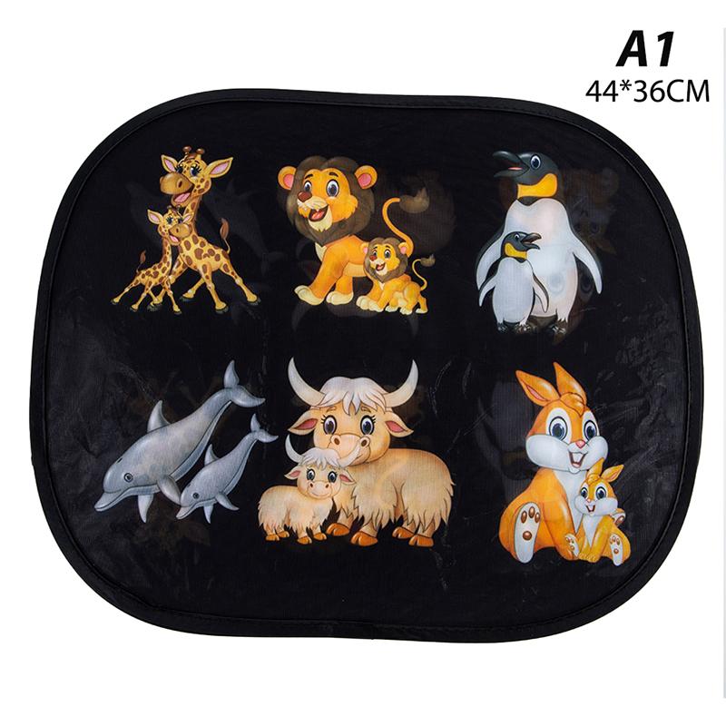 2PCS Cute Cartoon Car Sun Shade Cover UV Protect Curtain Side Window Sunshade Cover For Baby Kids Universal Car Styling Foldable
