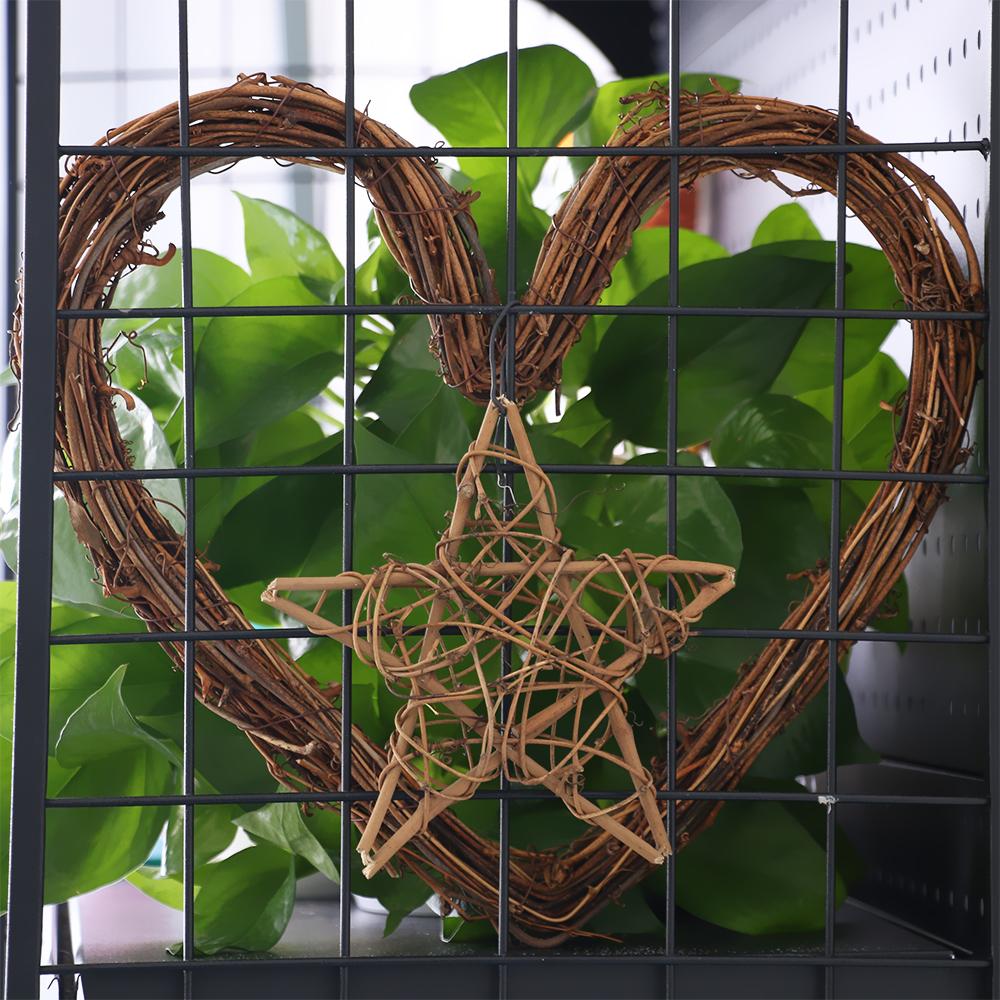 Hot 10-30CM Artificial Wreath Wicker Vine Round/Heart Shape Vine Ring Festival Rattan DIY Craft Garland Xmas Party Decorations