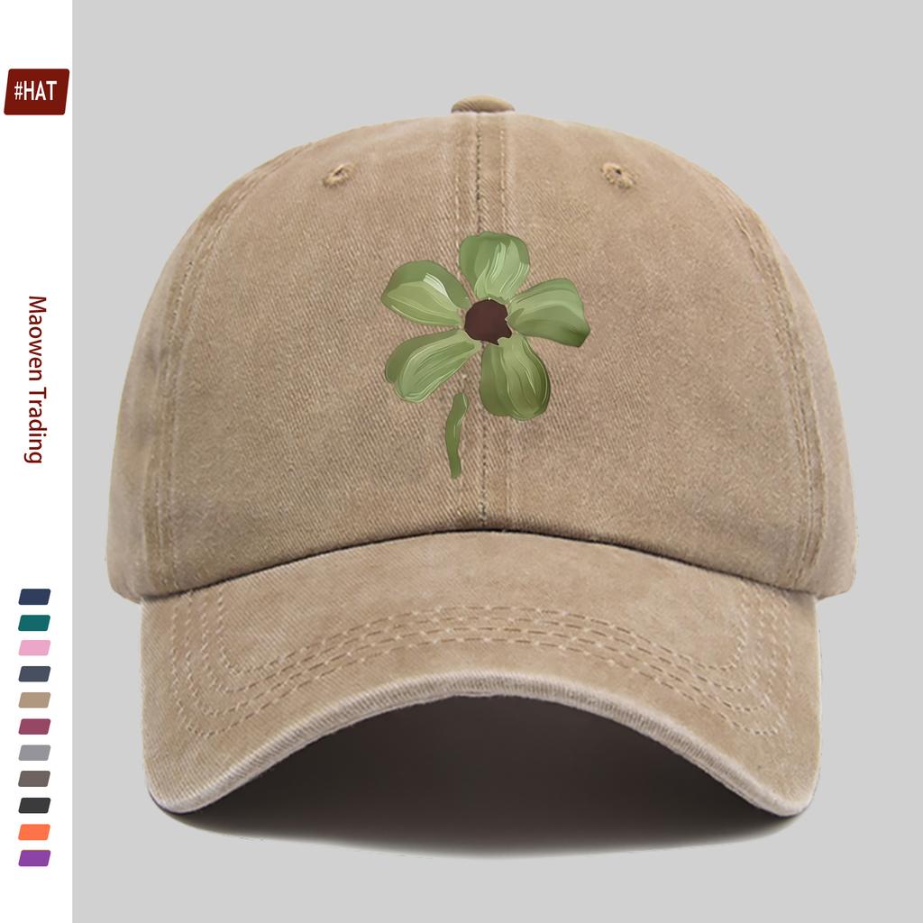 pc Bright Green FourLeaf Clover Pattern Printed Baseball Cap Fashionable Casual Printed Design Golf Hat Suitable for All Kin