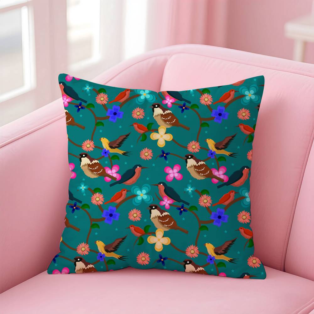 Vögel Schmetterlinge Blumen Kissenbezug Musterdruck Kissenbezug Wohnzimmer Sofa Kissenbezug Schlafzimmer Raumdekor