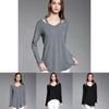 Simple Solid Color Off Shoulder Design Women Long Sleeved Top For Fall Comfort