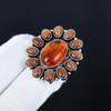 Amazing Ambar, Sunstone Gemstone Ring, 925 Sterling Silver Ring, Gift For Her, Oval Stone ,Elegant Handmade Ring, Ambar Flower Silver Ring Gift