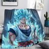 Dragon Ball Goku Pattern Flannel Blanket, High Quality Comfortable for All Seasons, Home Decor, Warmth and Comfort, Perfect for Gifts.