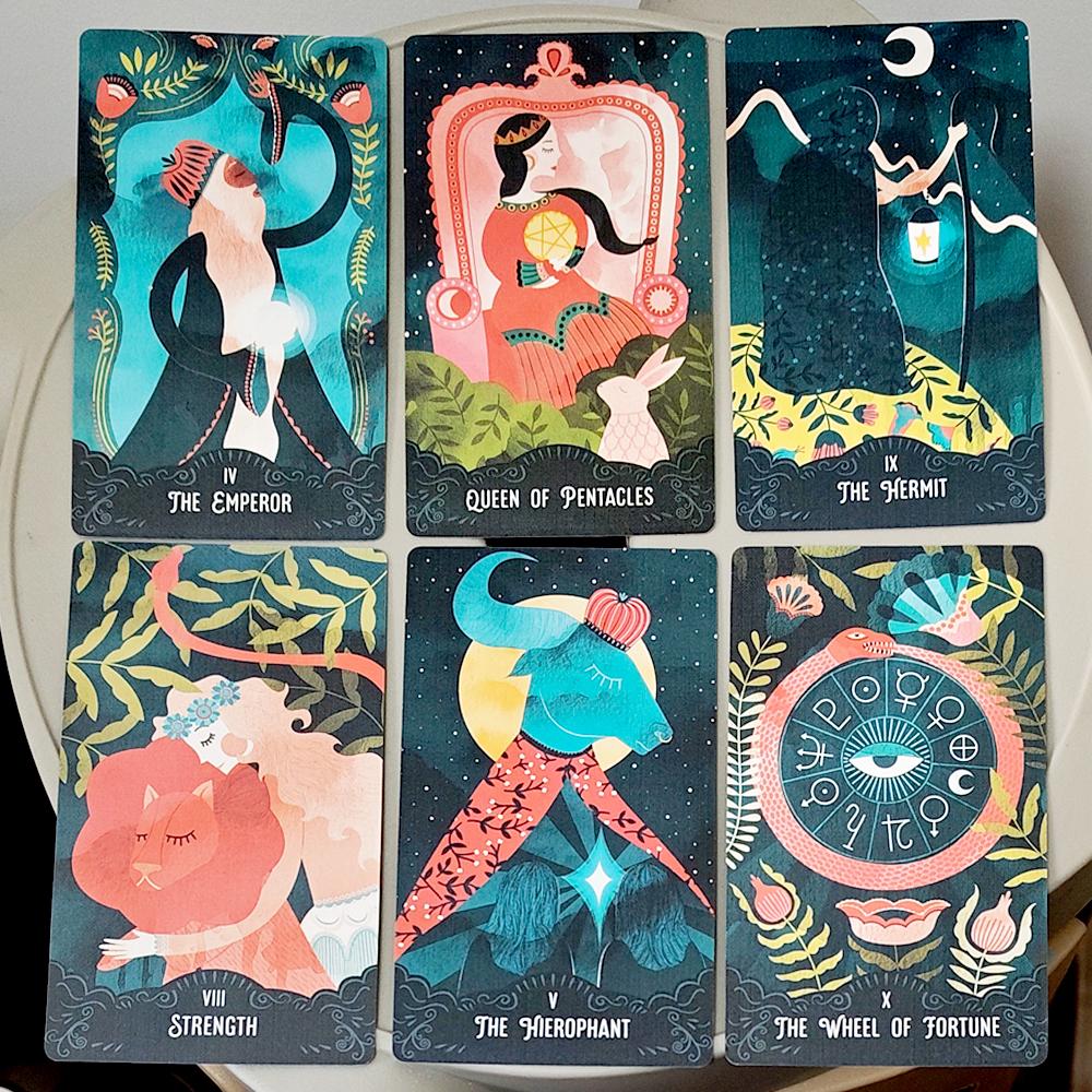12*7cm Sternenmädchen Tarot Deck 78-Karten Deck Ästhetische Himmlische Göttliche Tarotkarten in Zweiteiliger Stabiler Box Doppelgeprägt