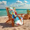 1PC Custom Name Parrot Paradise Beach Scene Beach Towel Highly Absorbent And Sand-Resistant Towel for Swimming, Pool, Yoga, And Travel Lightweight