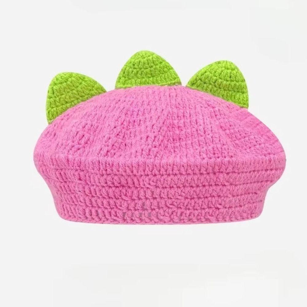 Japanese Persimmon Beret Kawaii Y2K Painter Hat Personality Knitted Hat  Women