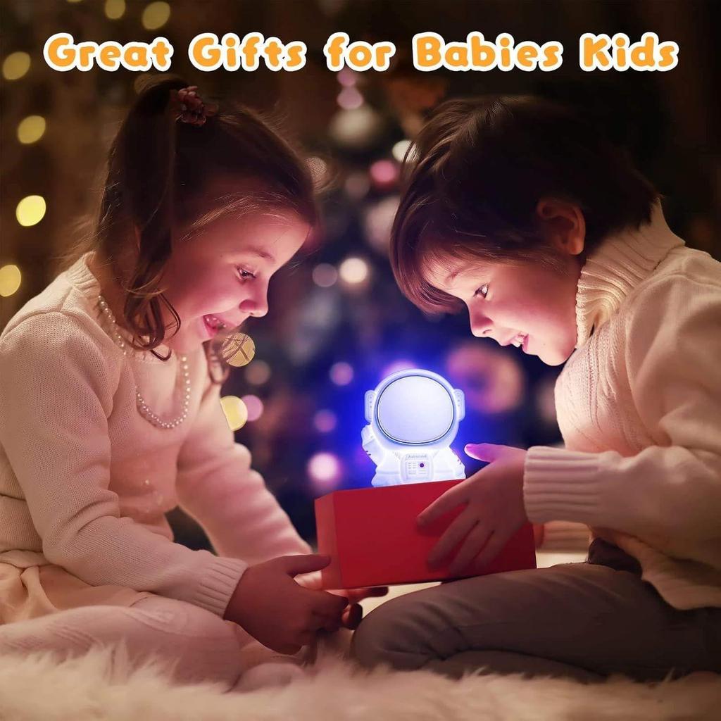 Astronaut Silicone Night Lamp for Kids | RGB Color-Changing LED Bedside Light with Touch Control & 8 Lighting Modes | Rechargeable Nursery Lamp