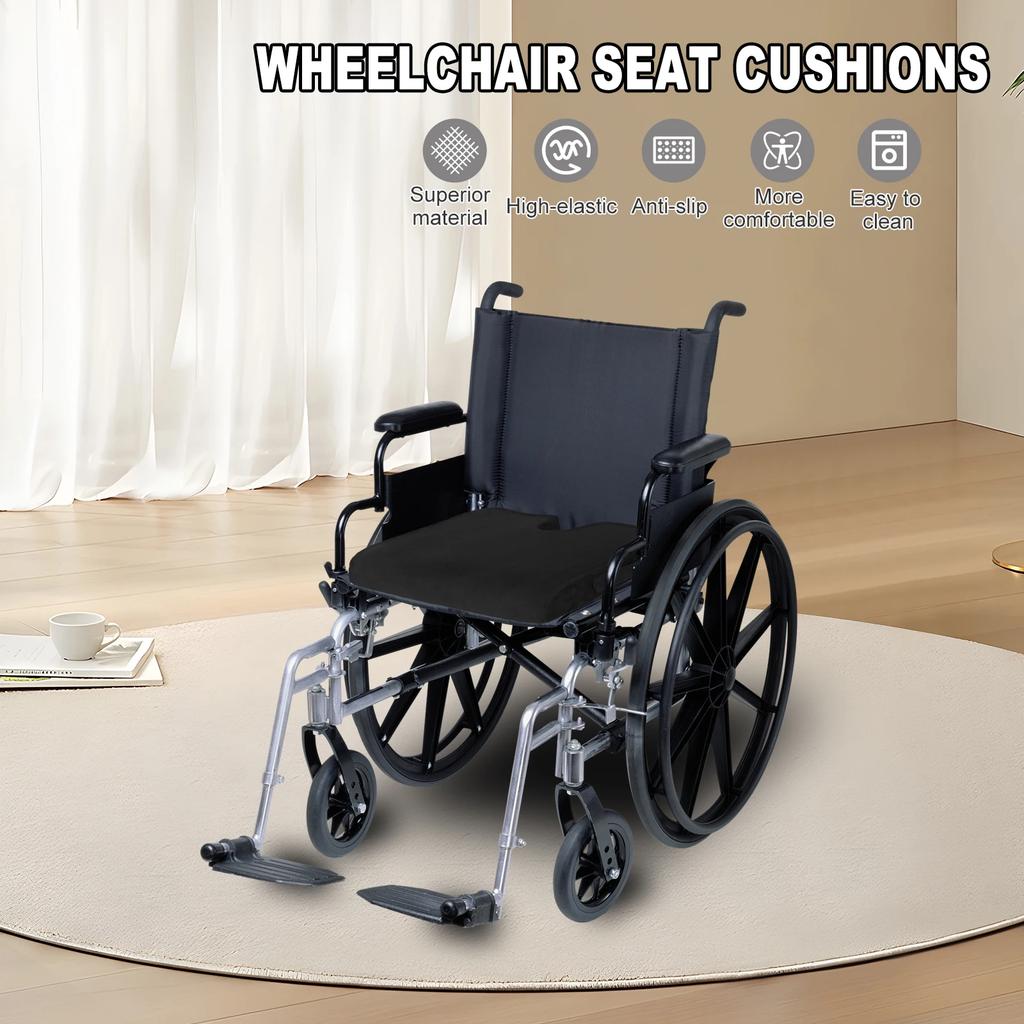 Memory Foam Seat Cushion Highly Resilient Wheelchair Pad Portable Nonslip Office Chair Cushion with Handle for Home Office Adult