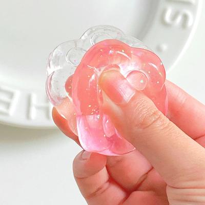 3/5Pcs Clear Cat Paw Squeeze Toy Anxiety Stress Relief Transparent Kitten