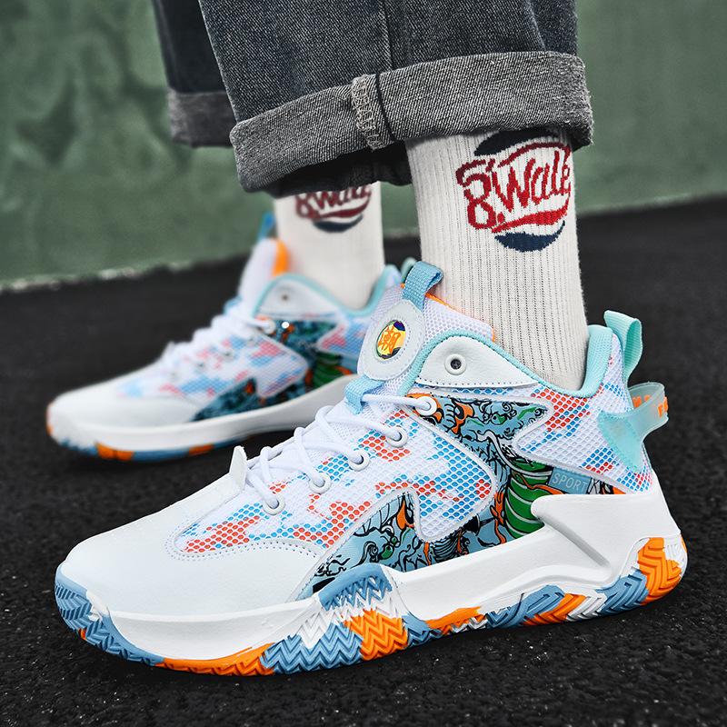 New breathable mesh summer non-slip shock absorption wear-resistant impact-proof comfortable sports basketball shoes