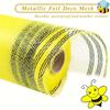 2pcs Deco Mesh Wreath Supplies Mesh for Wreath Poly Mesh Ribbon Metallic Border Stripe Emerald Swags Bows Wrapping and Decorating