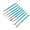 9Pcs Nail Art Brush Set Nylon Hair Nail Design Brushes with Transparent Blue Metal Rod for DIY Nail