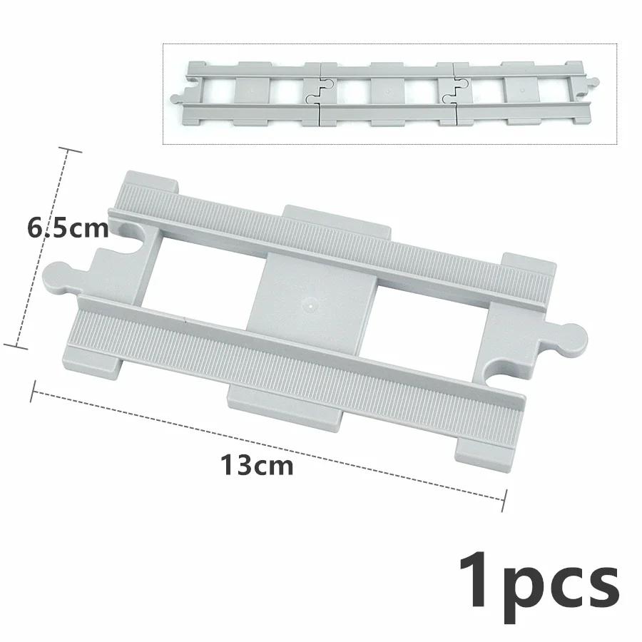 

Big Size Track Railway Brick Transport Train Car Accessorie Switch Straight Curved Uphill Rail Building Block Compatible Duploes