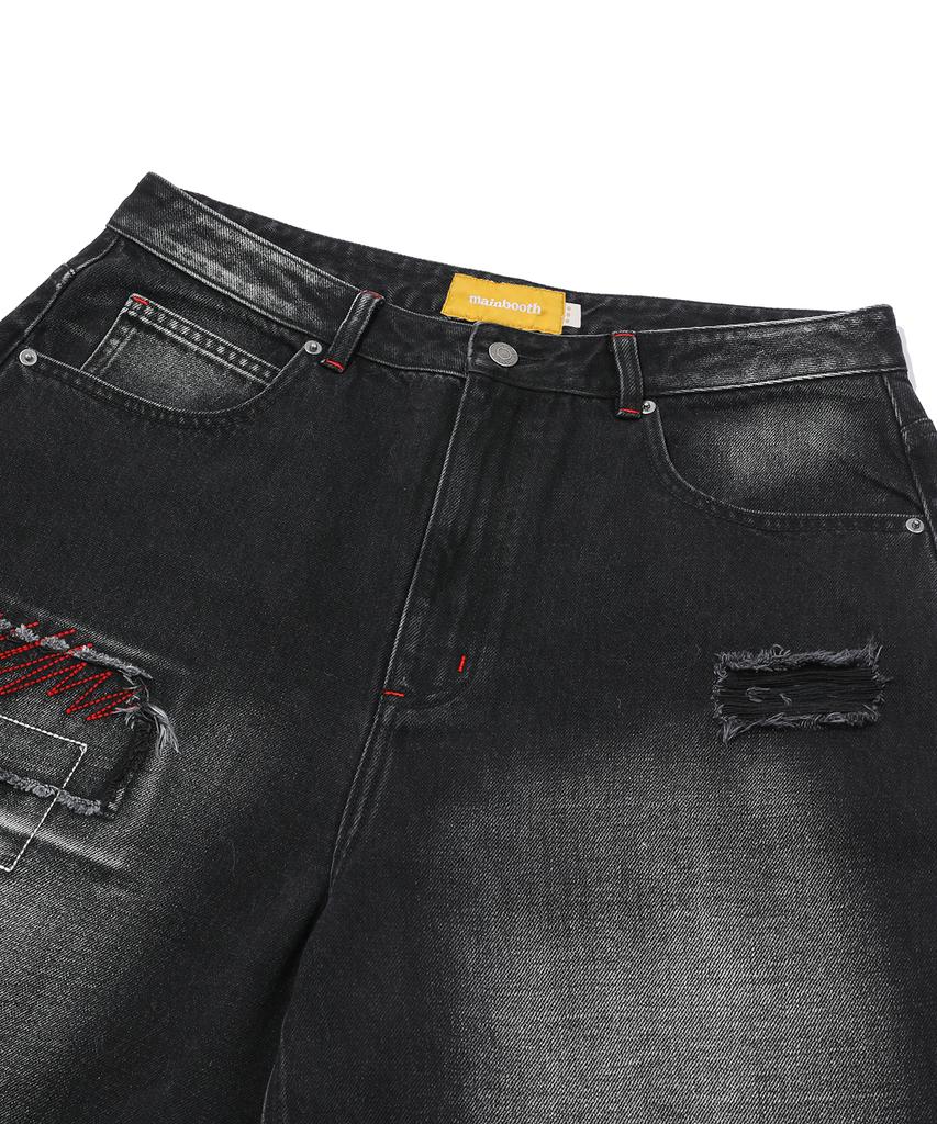 MAINBOOTH Painter Denim Shorts(Black)