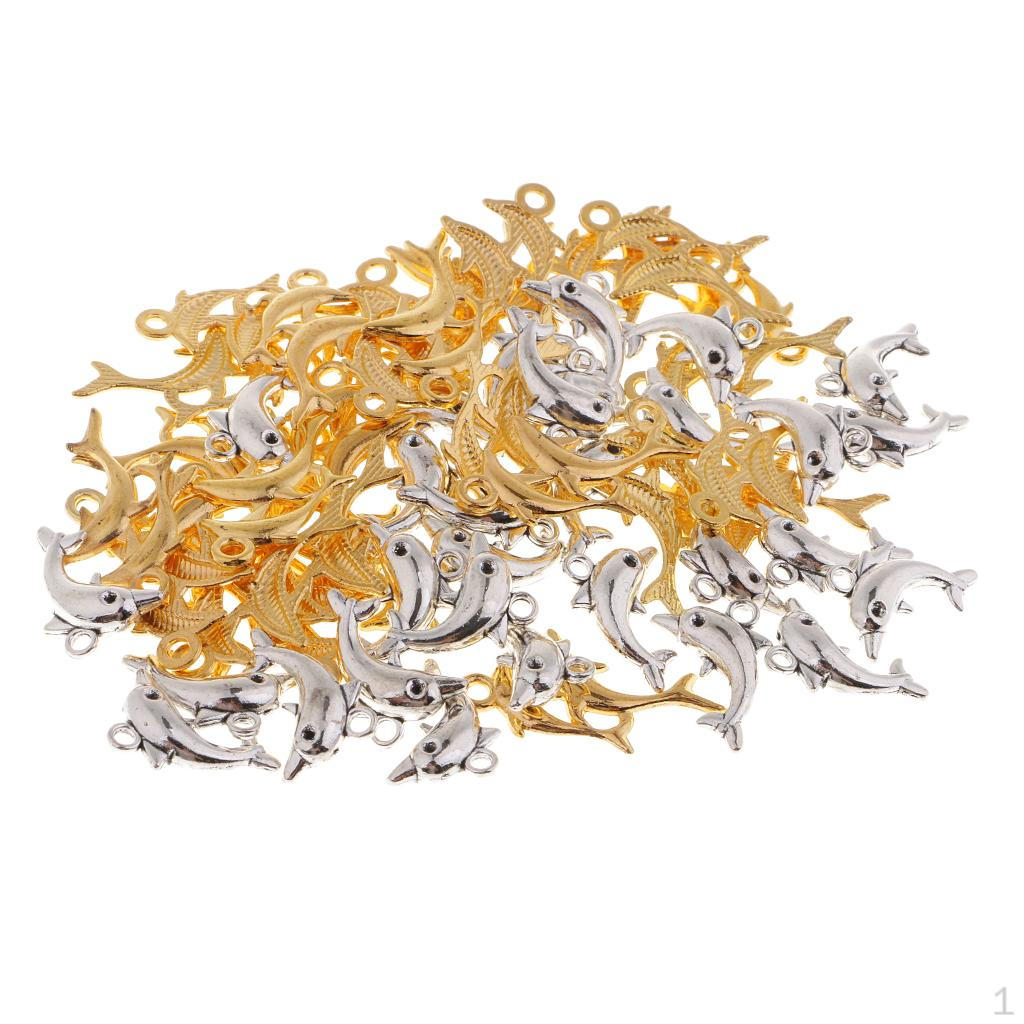 

60x подвески в форме дельфина, кулон, аксессуары для изготовления ювелирных изделий, смешанная фурнитура